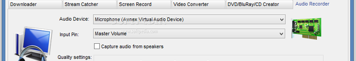 Showing the aTube Catcher audio recorder tool